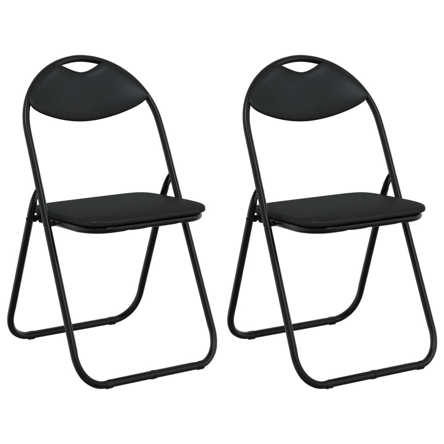Inklapbare Eetstoel 2 pcs Zwart 48 x 43,5 x 81 cm PVC staal