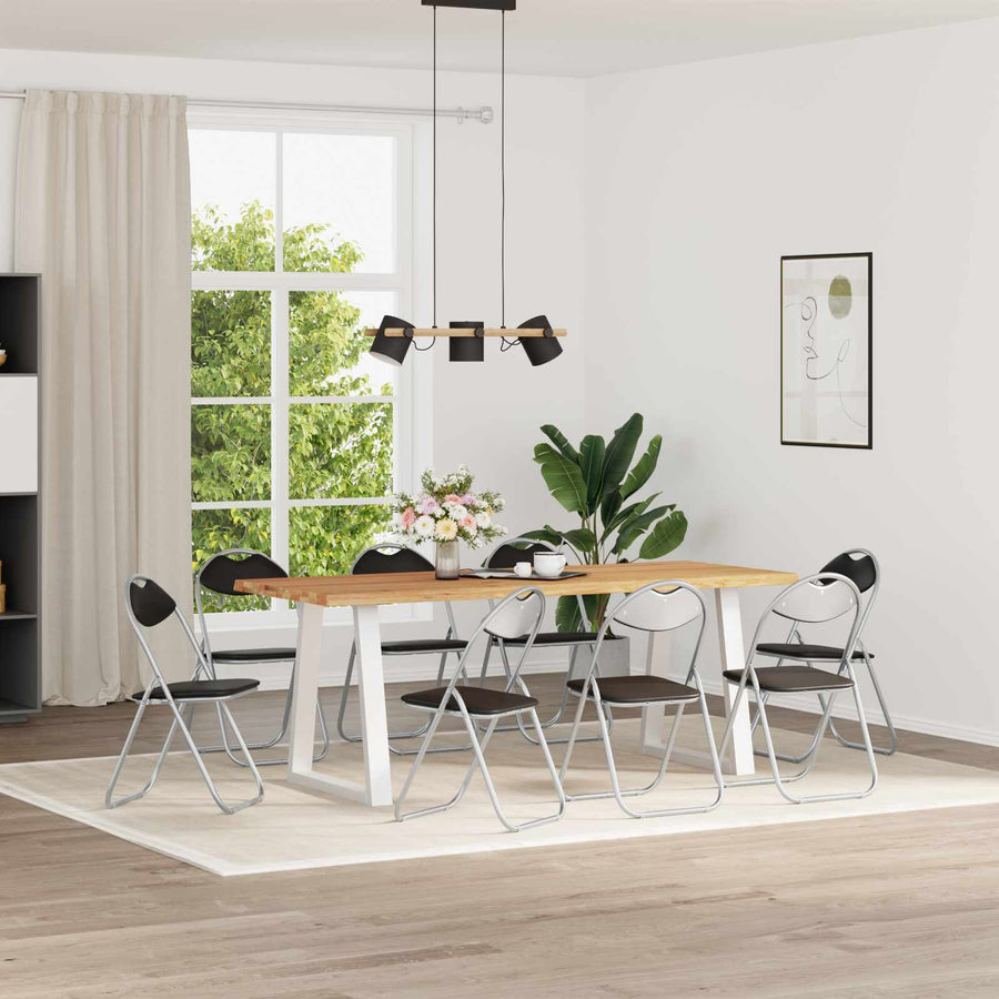 Inklapbare Eetstoel 8 pcs Zwart 48 x 43,5 x 81 cm PVC staal