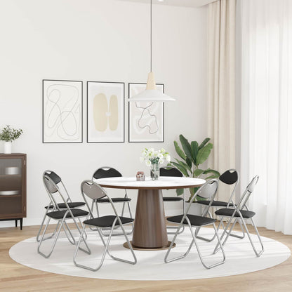 Inklapbare Eetstoel 8 pcs Zwart 48 x 43,5 x 81 cm PVC staal