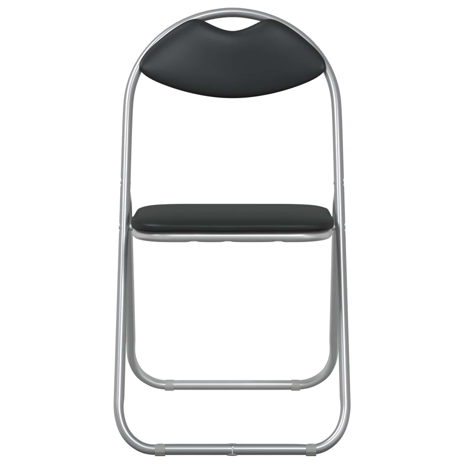 Inklapbare Eetstoel 8 pcs Zwart 48 x 43,5 x 81 cm PVC staal
