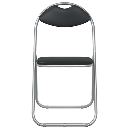 Inklapbare Eetstoel 8 pcs Zwart 48 x 43,5 x 81 cm PVC staal