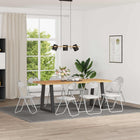 Foldable Dining Chair 8 pcs White 48 x 43.5 x 81 cm PVC steel