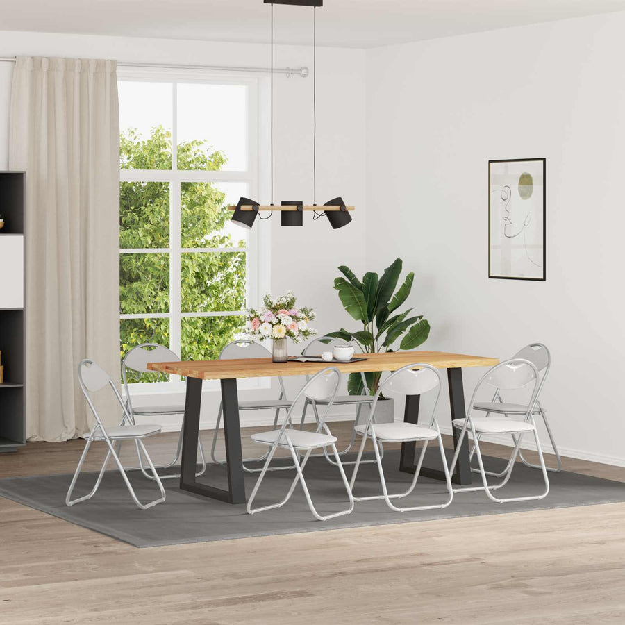 Inklapbare Eetstoel 8 pcs Wit 48 x 43,5 x 81 cm PVC staal