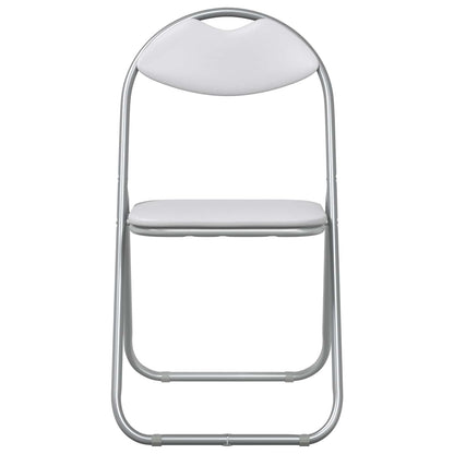 Inklapbare Eetstoel 8 pcs Wit 48 x 43,5 x 81 cm PVC staal