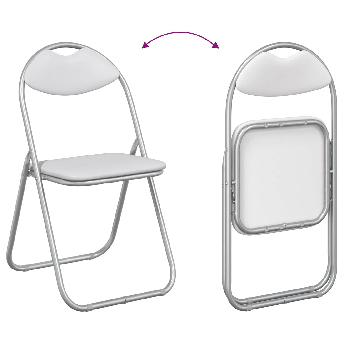Inklapbare Eetstoel 8 pcs Wit 48 x 43,5 x 81 cm PVC staal