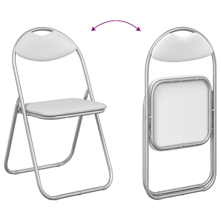 Inklapbare Eetstoel 8 pcs Wit 48 x 43,5 x 81 cm PVC staal