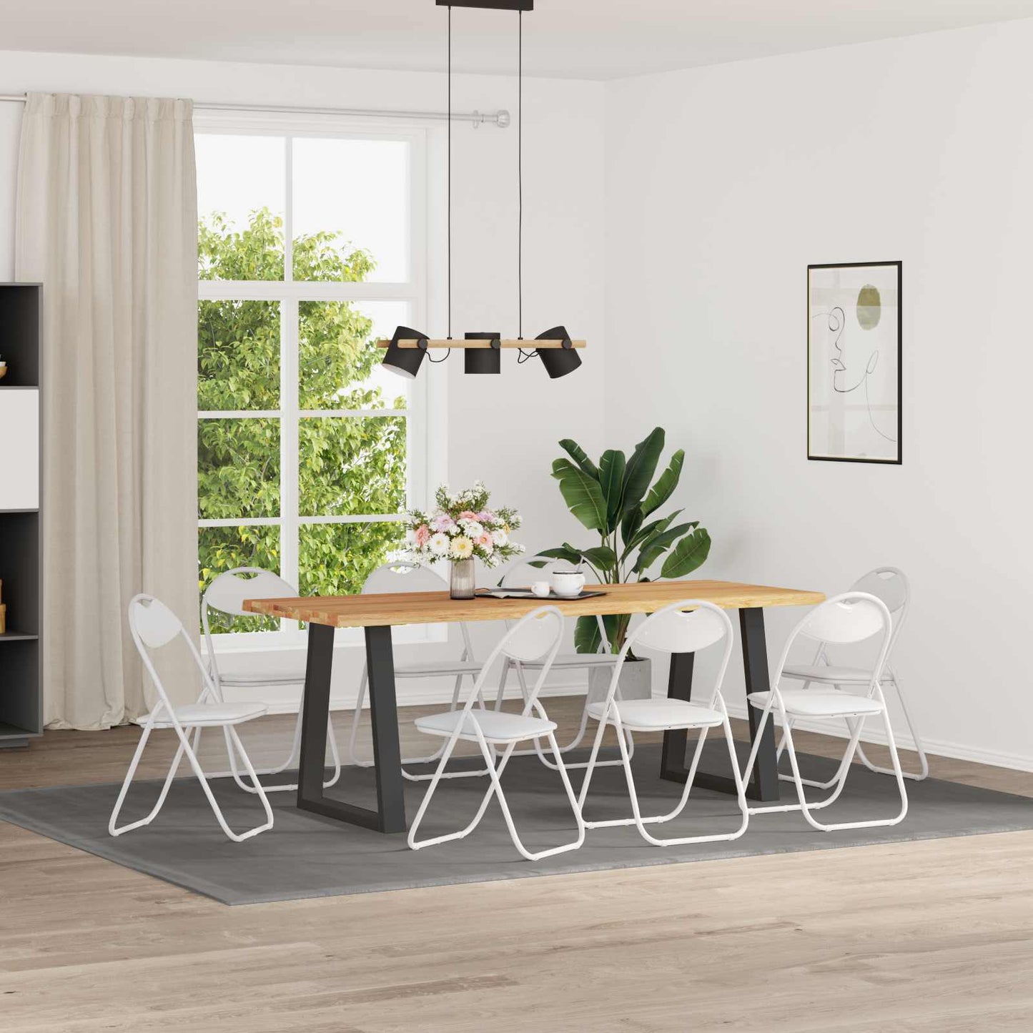 Inklapbare Eetstoel 8 pcs Wit 48 x 43,5 x 81 cm PVC staal
