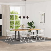 Eetkamerstoel 8 stuks wit 48x43,5x81 cm PVC staal