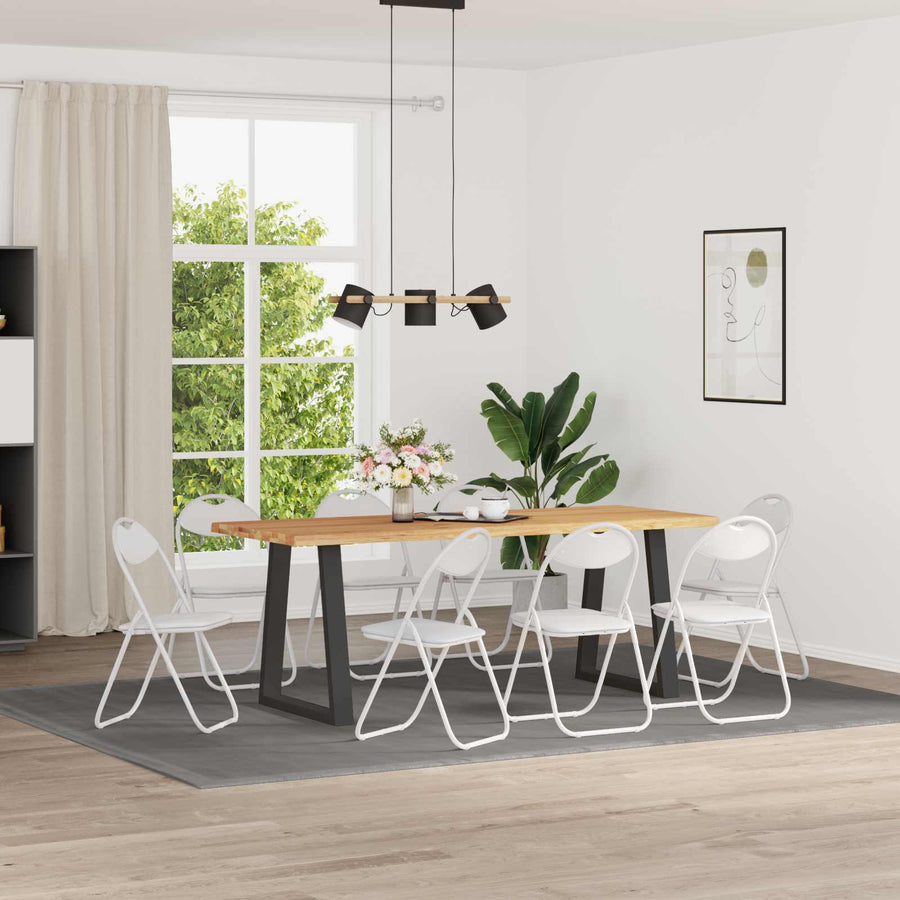 Inklapbare Eetstoel 8 pcs Wit 48 x 43,5 x 81 cm PVC staal