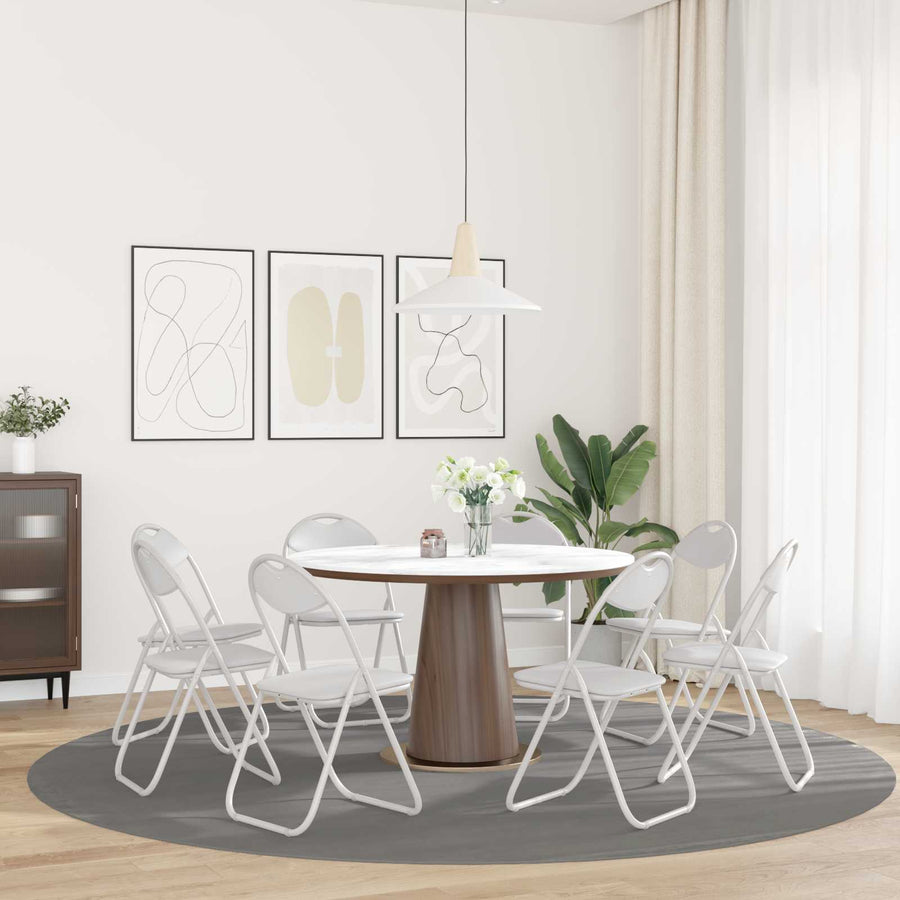 Inklapbare Eetstoel 8 pcs Wit 48 x 43,5 x 81 cm PVC staal