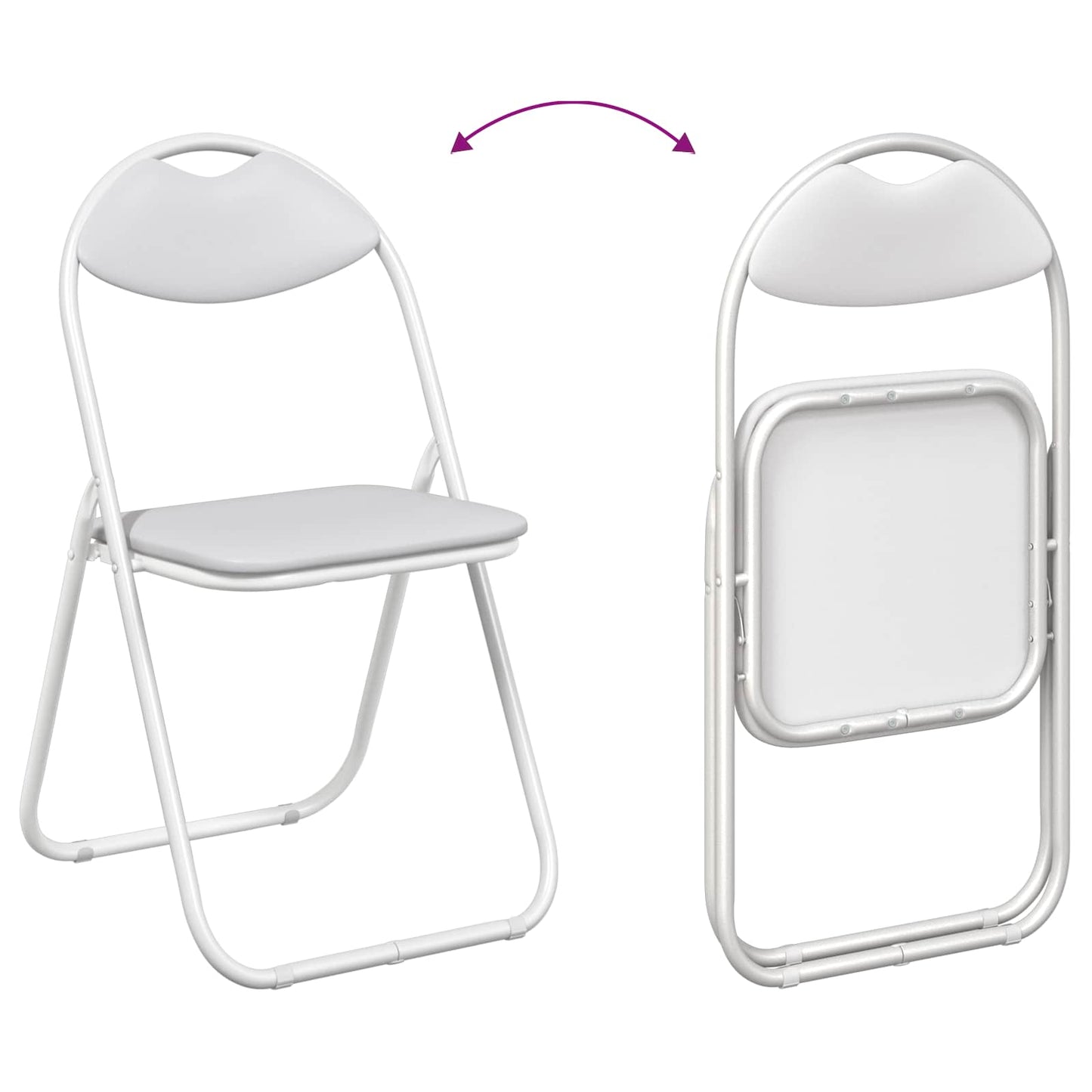 Inklapbare Eetstoel 8 pcs Wit 48 x 43,5 x 81 cm PVC staal