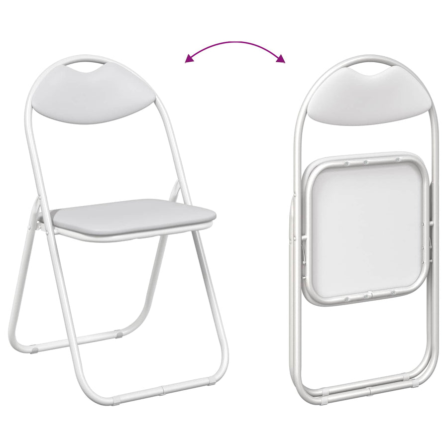 Inklapbare Eetstoel 8 pcs Wit 48 x 43,5 x 81 cm PVC staal