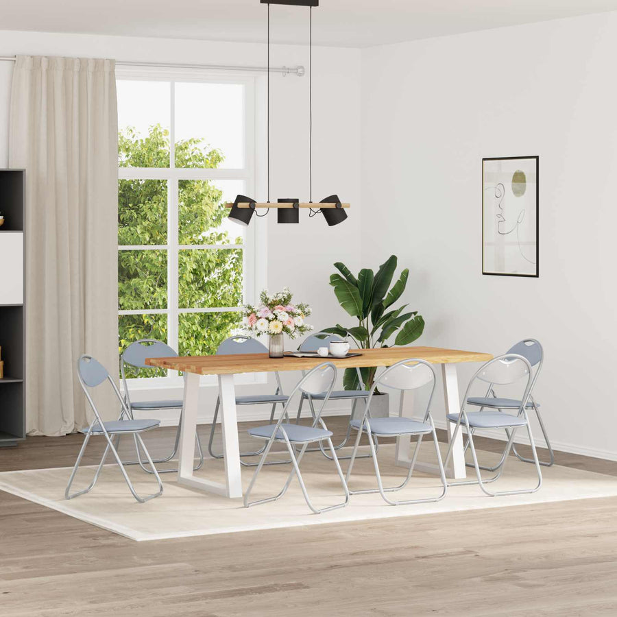 Inklapbare Eetstoel 8 pcs Grijs 48 x 43,5 x 81 cm PVC staal