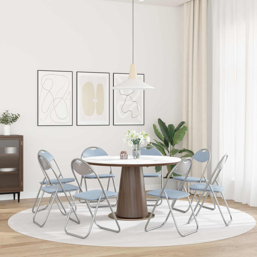 Inklapbare Eetstoel 8 pcs Grijs 48 x 43,5 x 81 cm PVC staal