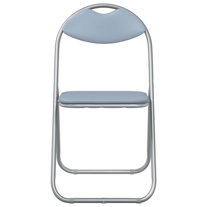 Inklapbare Eetstoel 8 pcs Grijs 48 x 43,5 x 81 cm PVC staal