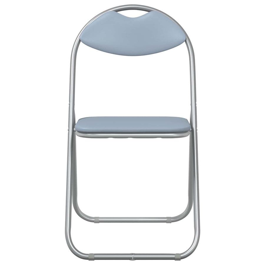 Inklapbare Eetstoel 8 pcs Grijs 48 x 43,5 x 81 cm PVC staal