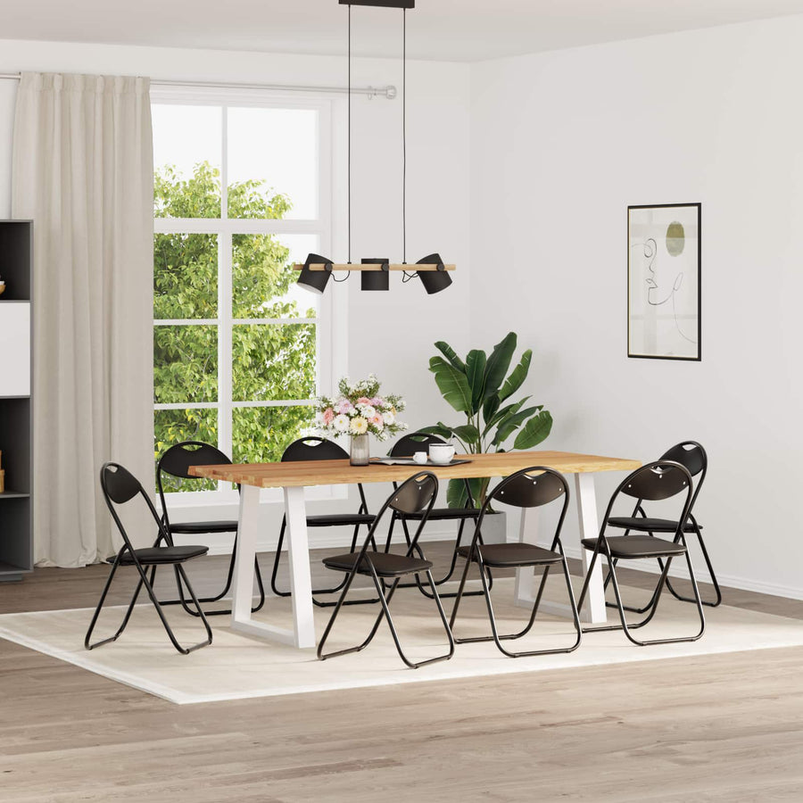 Inklapbare Eetstoel 8 pcs Zwart 48 x 43,5 x 81 cm PVC staal