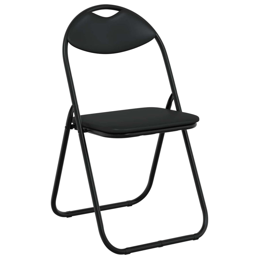 Inklapbare Eetstoel 8 pcs Zwart 48 x 43,5 x 81 cm PVC staal