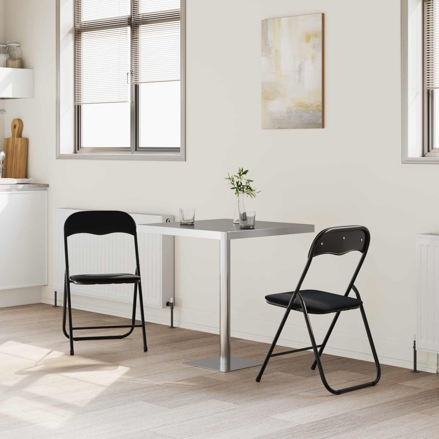 Inklapbare stoel 2 pcs Zwart 48 x 44 x 78 cm Fluweel