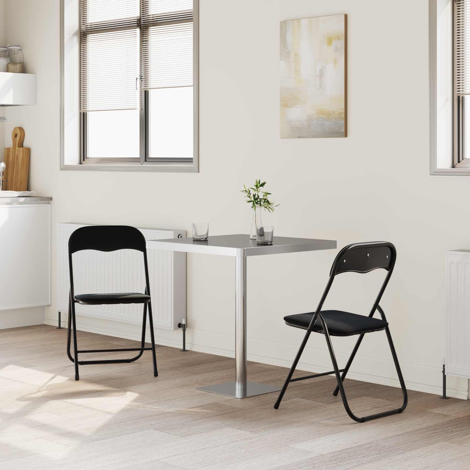 Inklapbare stoel 2 pcs Zwart 48 x 44 x 78 cm Fluweel