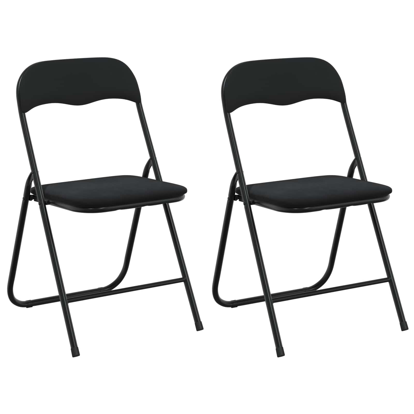 Inklapbare stoel 2 pcs Zwart 48 x 44 x 78 cm Fluweel