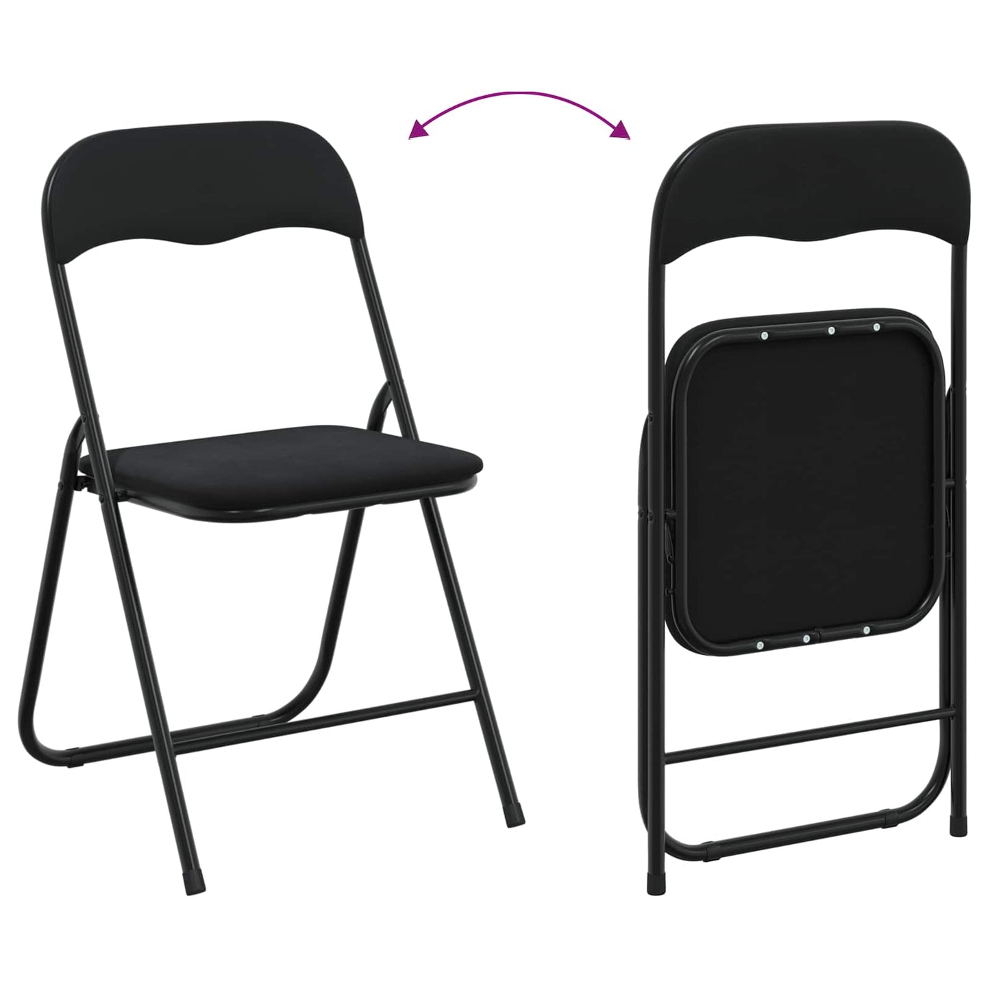 Inklapbare stoel 2 pcs Zwart 48 x 44 x 78 cm Fluweel