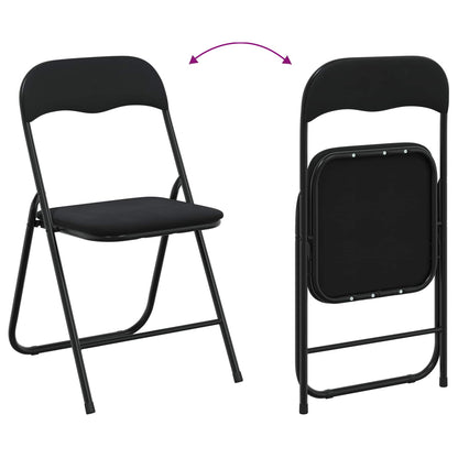 Inklapbare stoel 2 pcs Zwart 48 x 44 x 78 cm Fluweel
