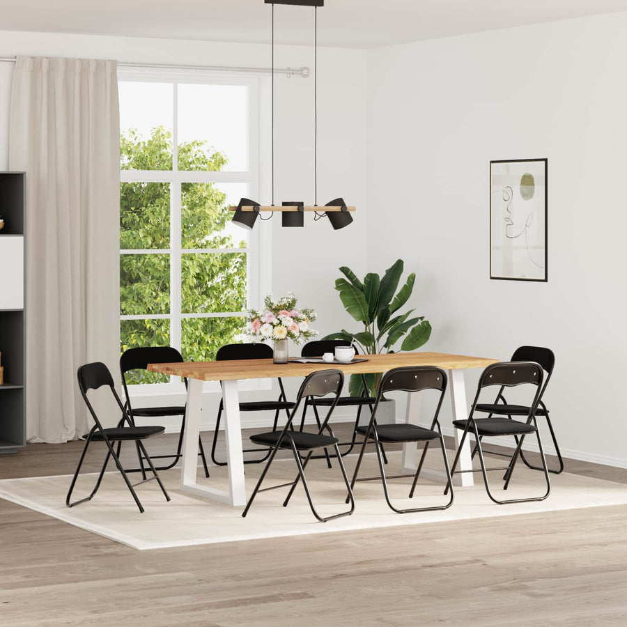 Inklapbare stoel 8 pcs Zwart 48 x 44 x 78 cm Fluweel