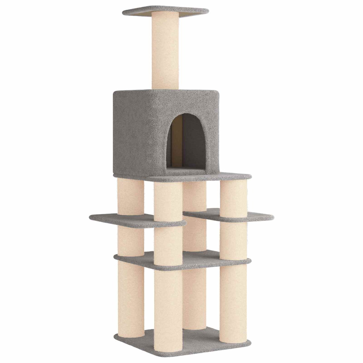 Kattenboom met sisal krabpalen Lichtgrijs 180 cm