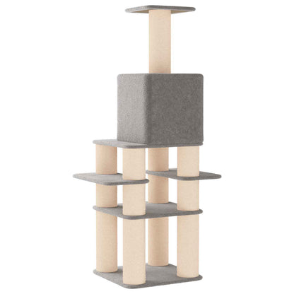 Kattenboom met sisal krabpalen Lichtgrijs 180 cm