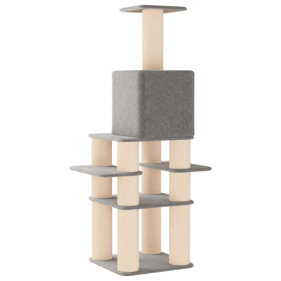 Kattenboom met sisal krabpalen Lichtgrijs 180 cm