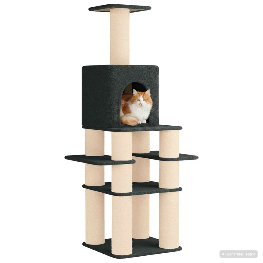 Kattenboom met sisal krabpalen Donkergrijs 180 cm