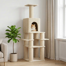 Kattenboom met sisal krabpalen Crèmekleurig 180 cm