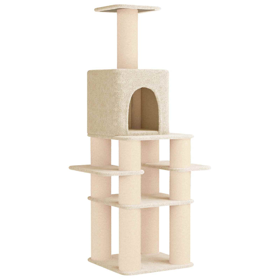 Kattenboom met sisal krabpalen Crèmekleurig 180 cm