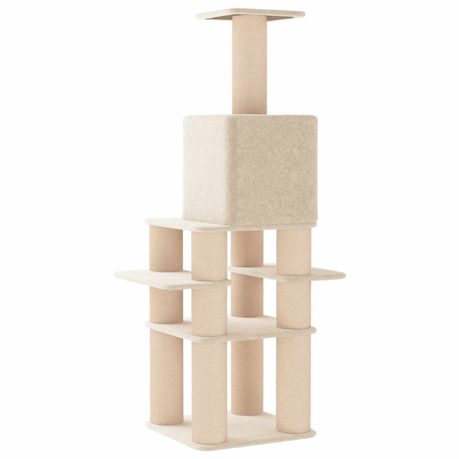 Kattenboom met sisal krabpalen Crèmekleurig 180 cm