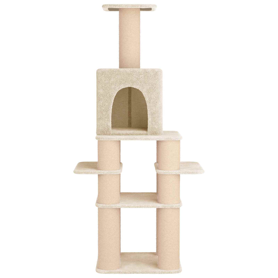 Kattenboom met sisal krabpalen Crèmekleurig 180 cm