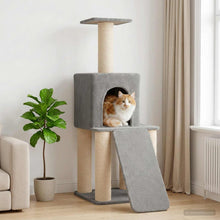 Kattenboom met sisal krabpalen Lichtgrijs 146 cm