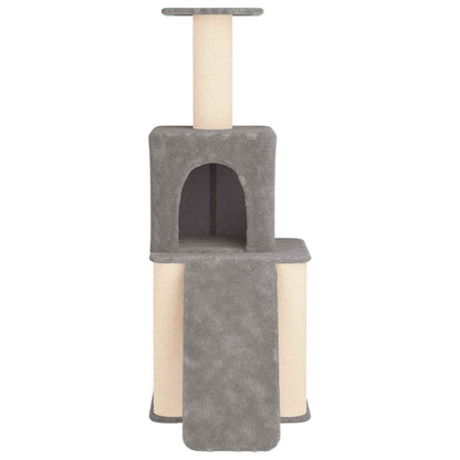 Kattenboom met sisal krabpalen Lichtgrijs 146 cm
