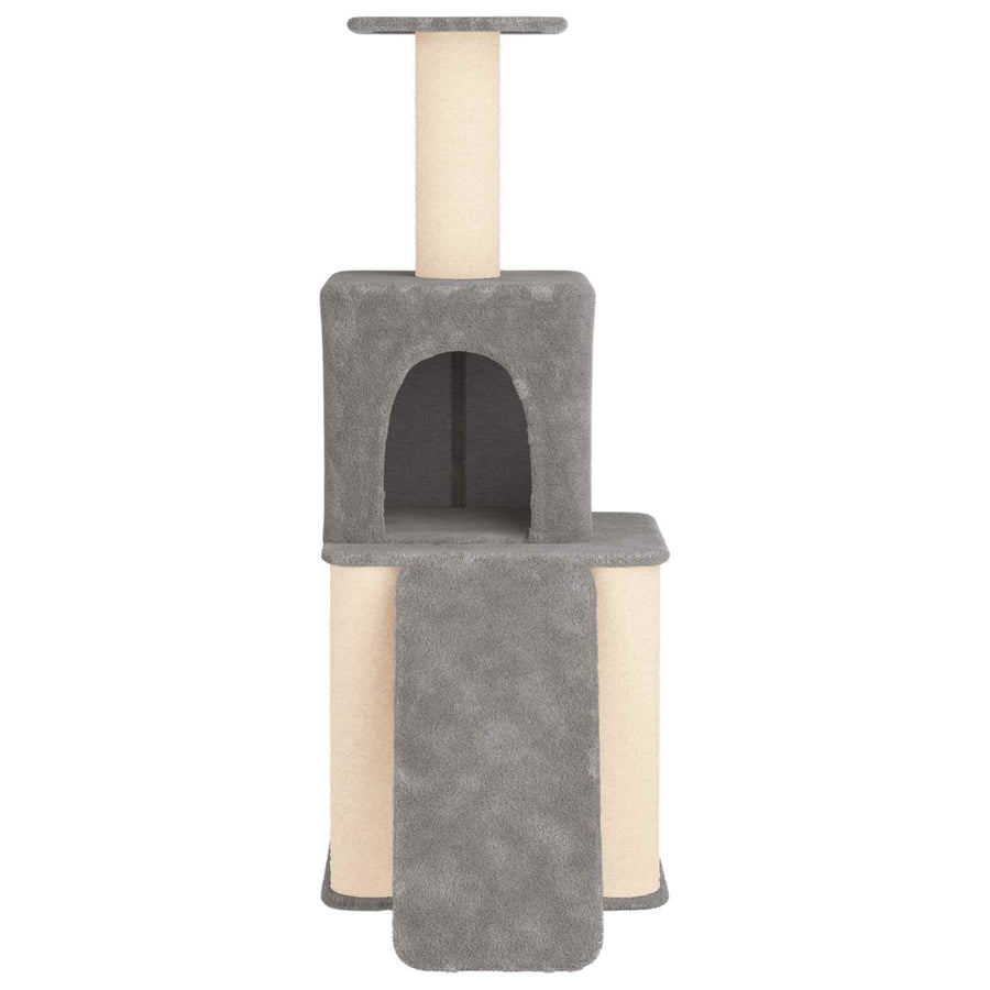 Kattenboom met sisal krabpalen Lichtgrijs 146 cm