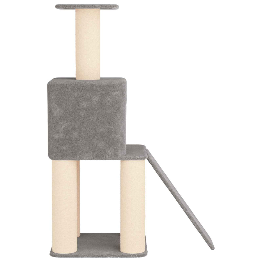 Kattenboom met sisal krabpalen Lichtgrijs 146 cm
