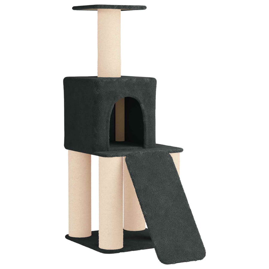 Kattenboom met sisal krabpalen Donkergrijs 146 cm