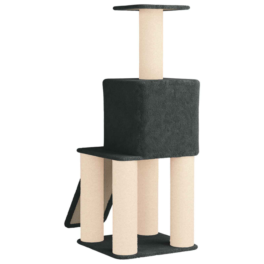 Kattenboom met sisal krabpalen Donkergrijs 146 cm