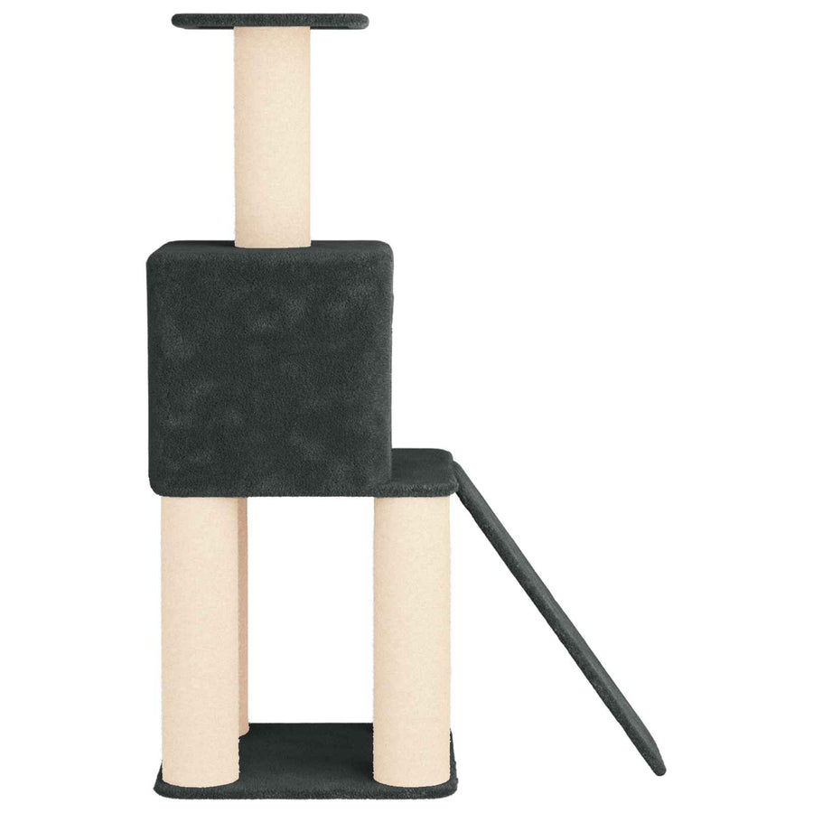 Kattenboom met sisal krabpalen Donkergrijs 146 cm