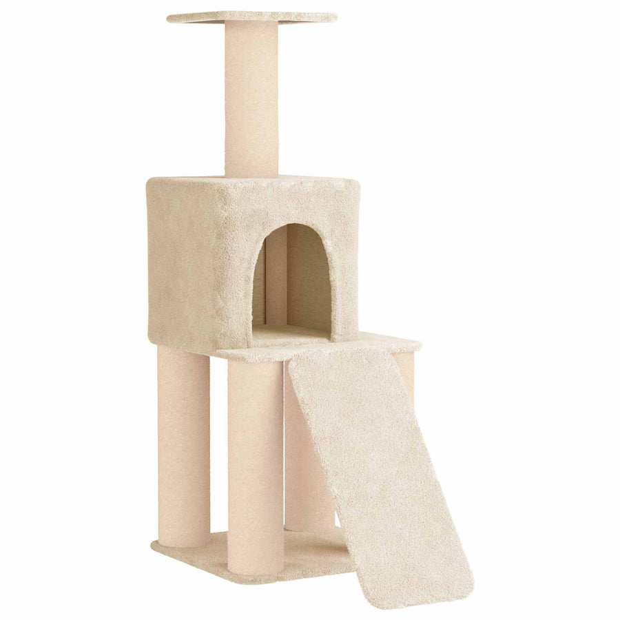 Kattenboom met sisal krabpalen Crèmekleurig 146 cm