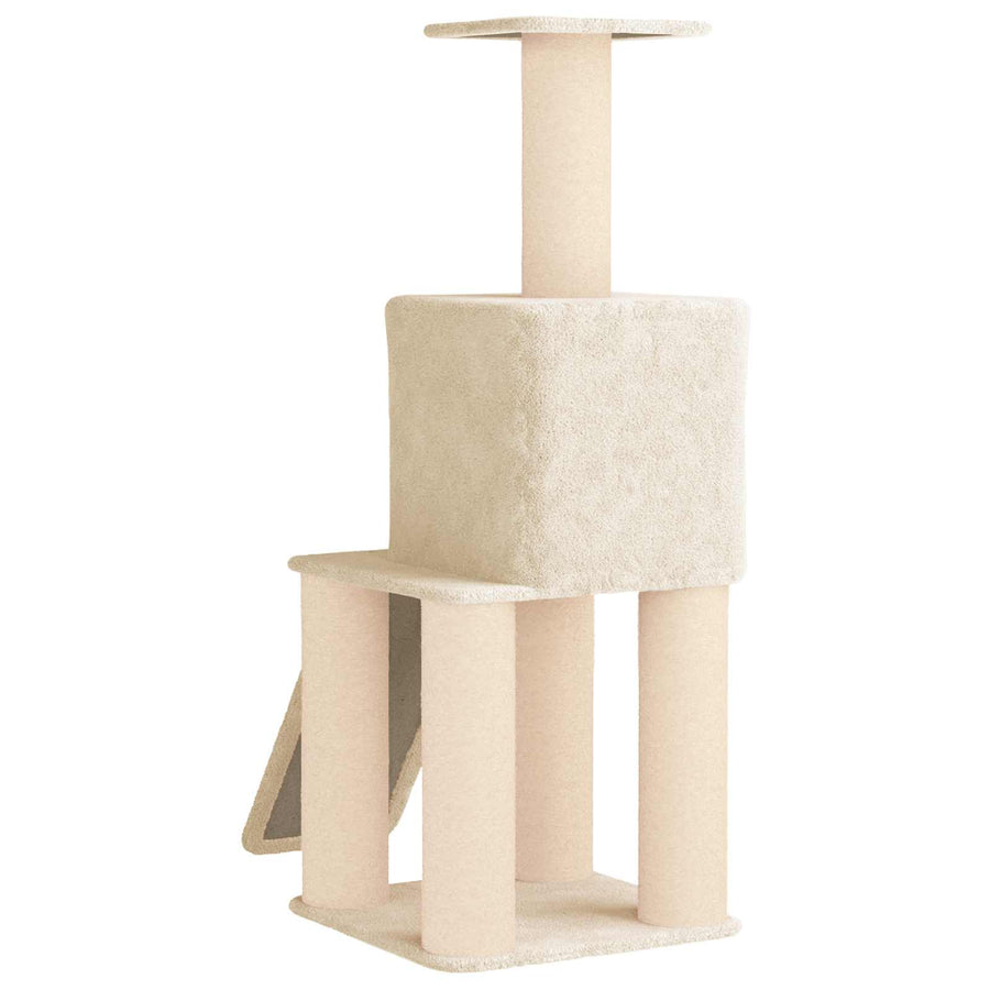 Kattenboom met sisal krabpalen Crèmekleurig 146 cm