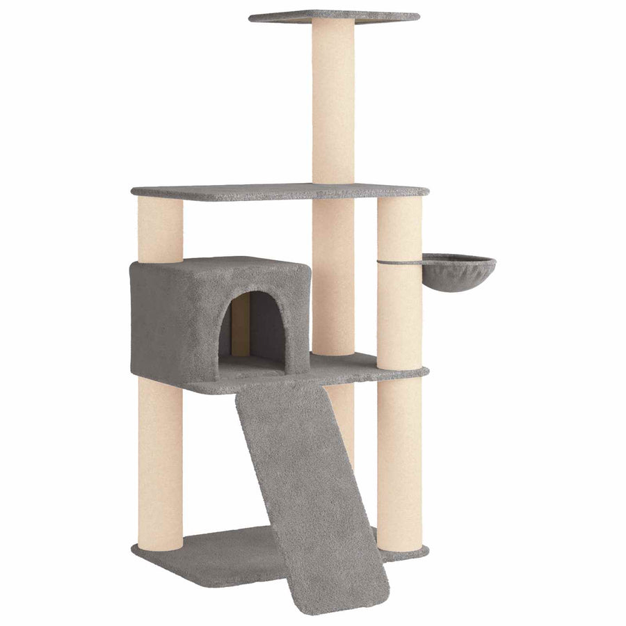 Kattenboom met sisal krabpalen Lichtgrijs 173 cm