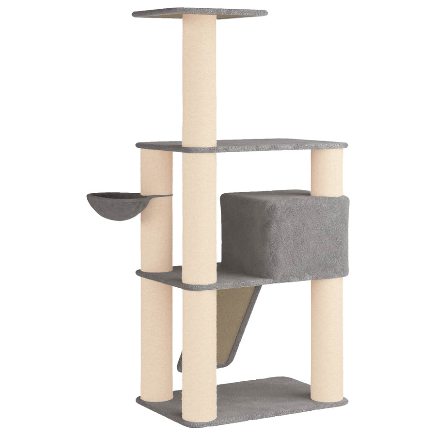 Kattenboom met sisal krabpalen Lichtgrijs 173 cm