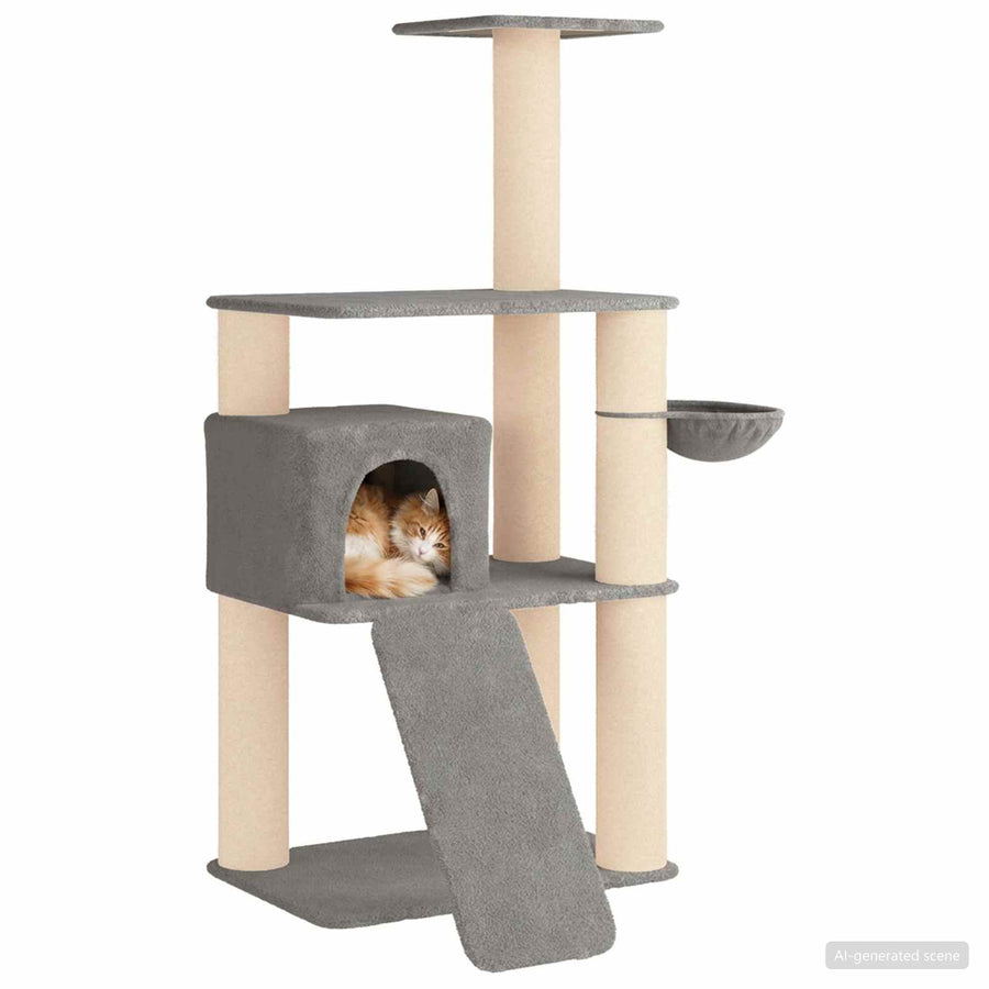 Kattenboom met sisal krabpalen Lichtgrijs 173 cm
