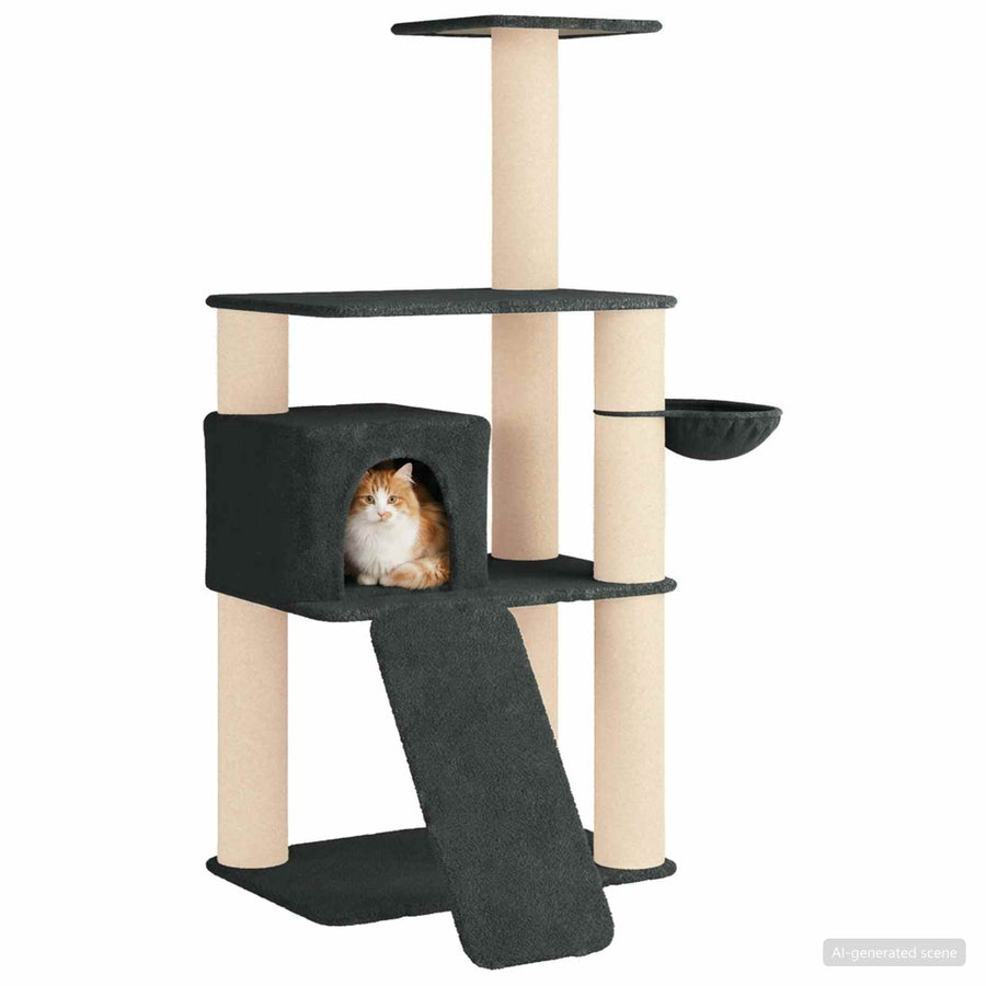 Kattenboom met sisal krabpalen Donkergrijs 173 cm