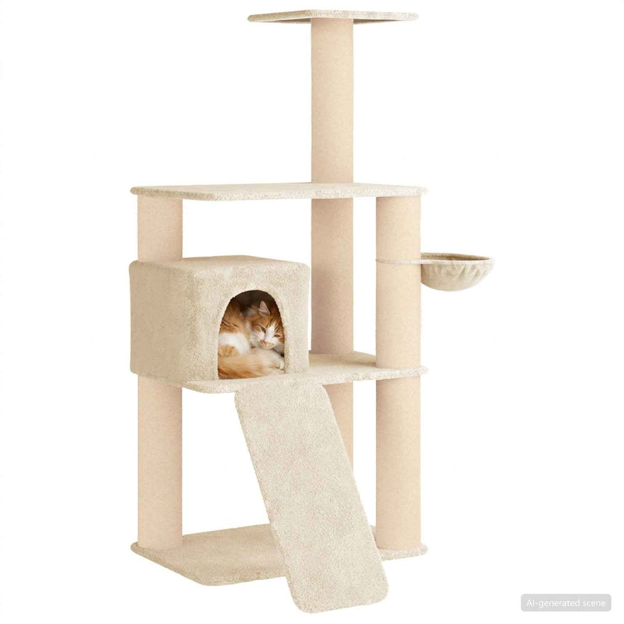 Kattenboom met sisal krabpalen Crèmekleurig 173 cm